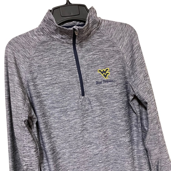 WVU West Virginia University Colosseum Quarter Zip Marled Pull Over - Picture 2 of 7
